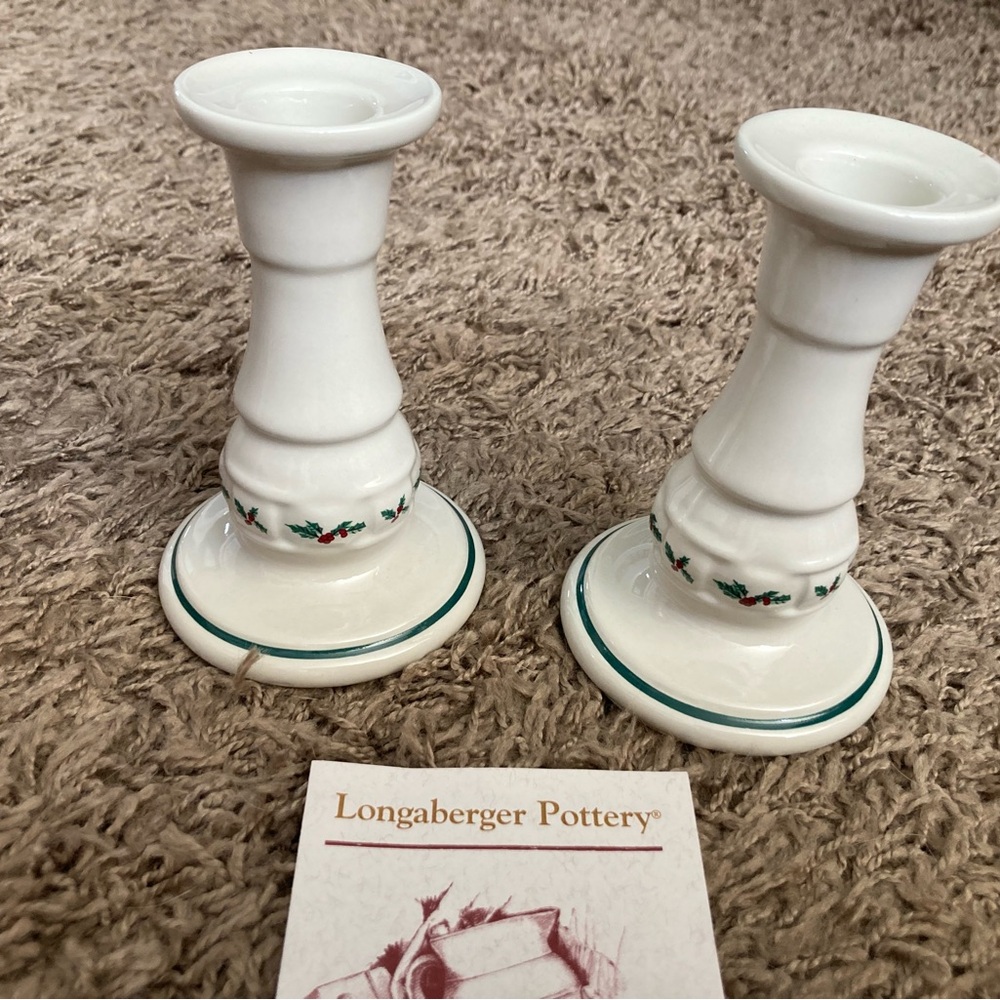 Bundle of two Longaberger Christmas Candlesticks